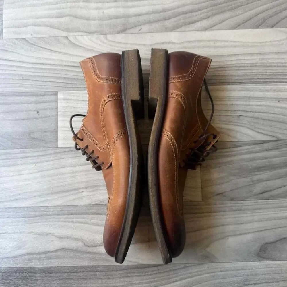 Johnston & Murphy Vintage Y2K Leather Wingtip Dress Shoes